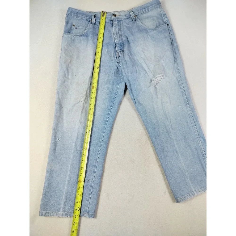 Vintage Walls Jeans Mens 40 Blue Relaxed‎ Fit Straight Denim Distressed Workwear